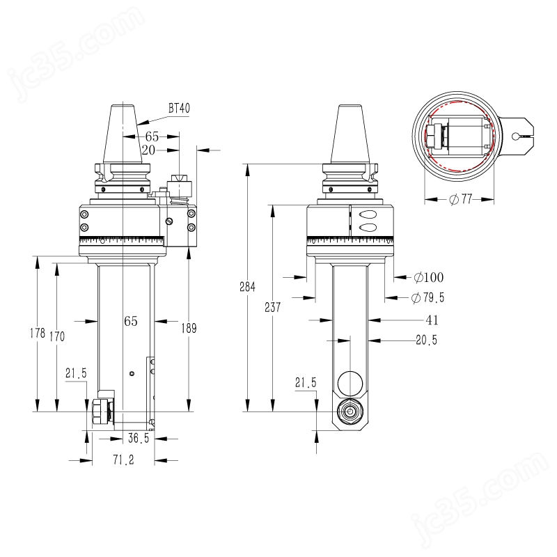 DK90-BT40 加工中心角度头